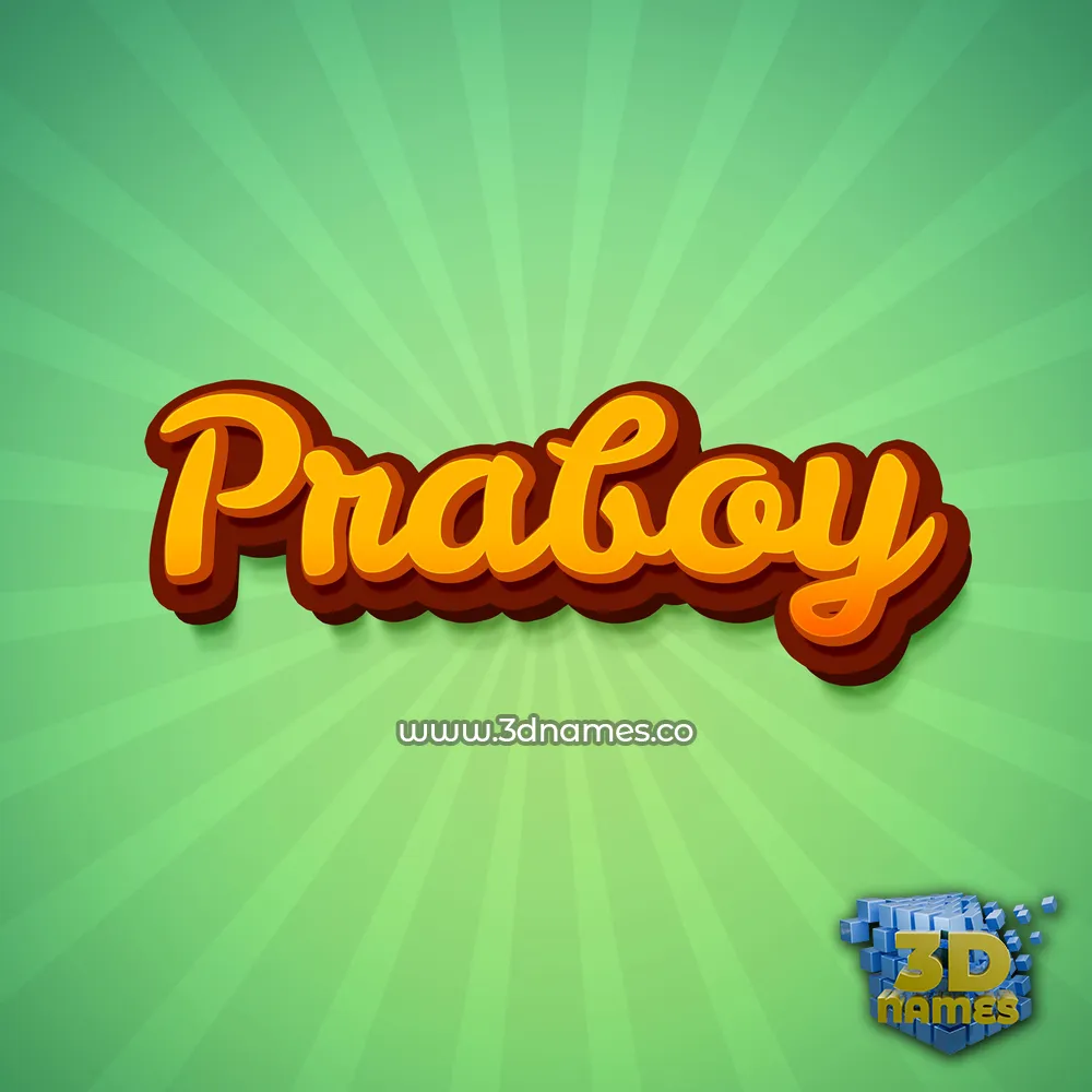 praboy in Green Rays style - 3D name wallpaper