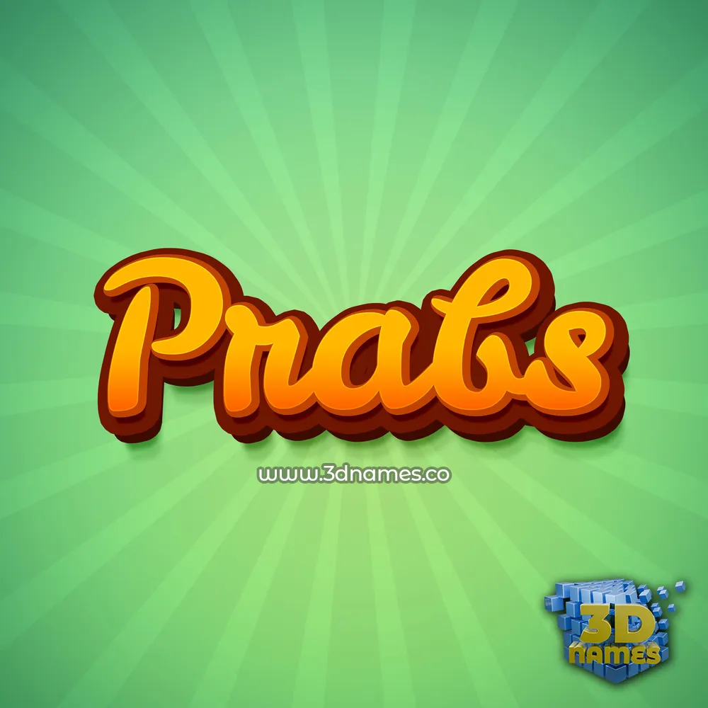 prabs in Green Rays style - 3D name wallpaper
