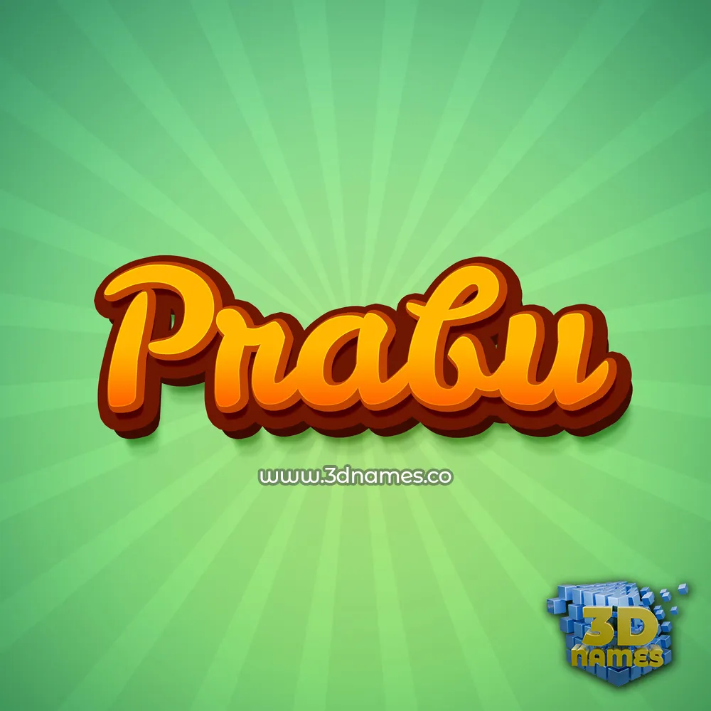prabu in Green Rays style - 3D name wallpaper