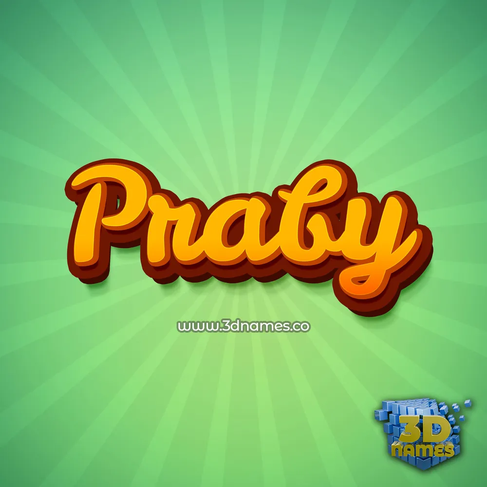 praby in Green Rays style - 3D name wallpaper