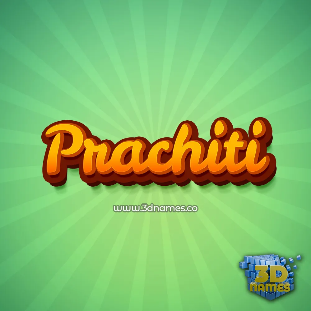 prachiti in Green Rays style - 3D name wallpaper