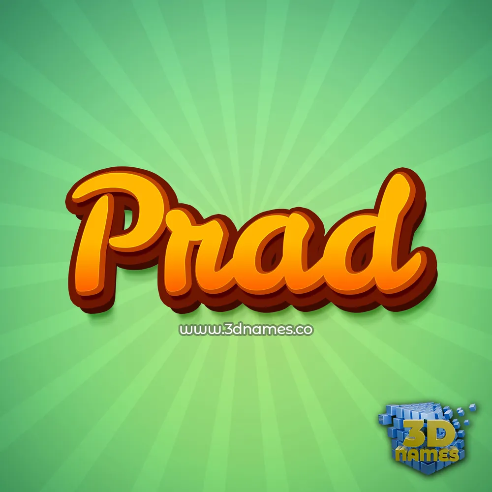 prad in Green Rays style - 3D name wallpaper
