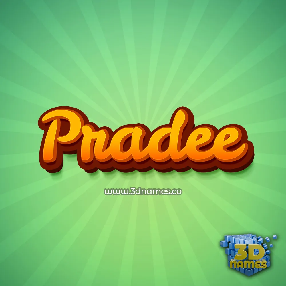 pradee in Green Rays style - 3D name wallpaper