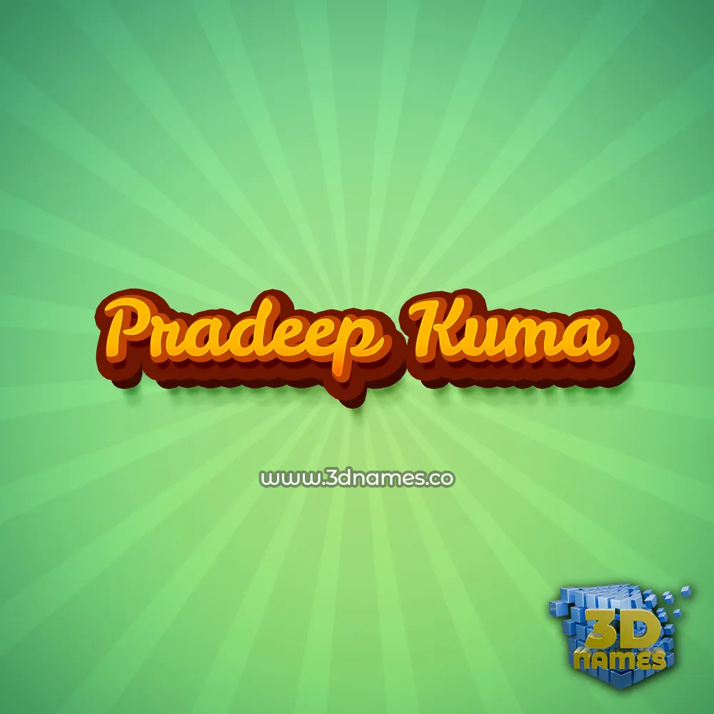 pradeep kuma in Green Rays style - 3D name wallpaper