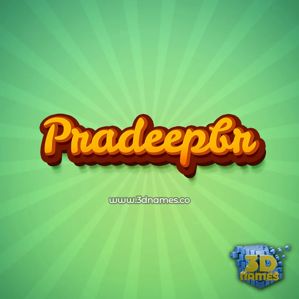 pradeepbr in Green Rays style - 3D name wallpaper