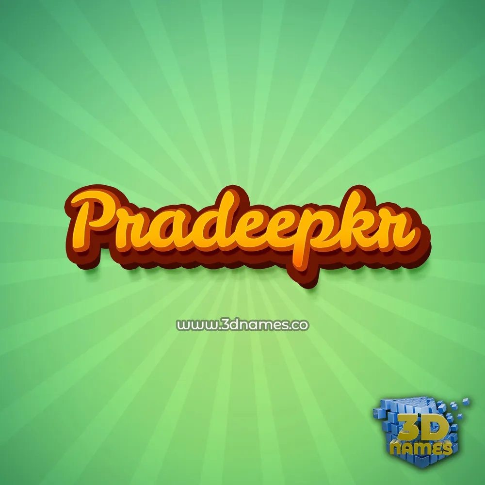 pradeepkr in Green Rays style - 3D name wallpaper