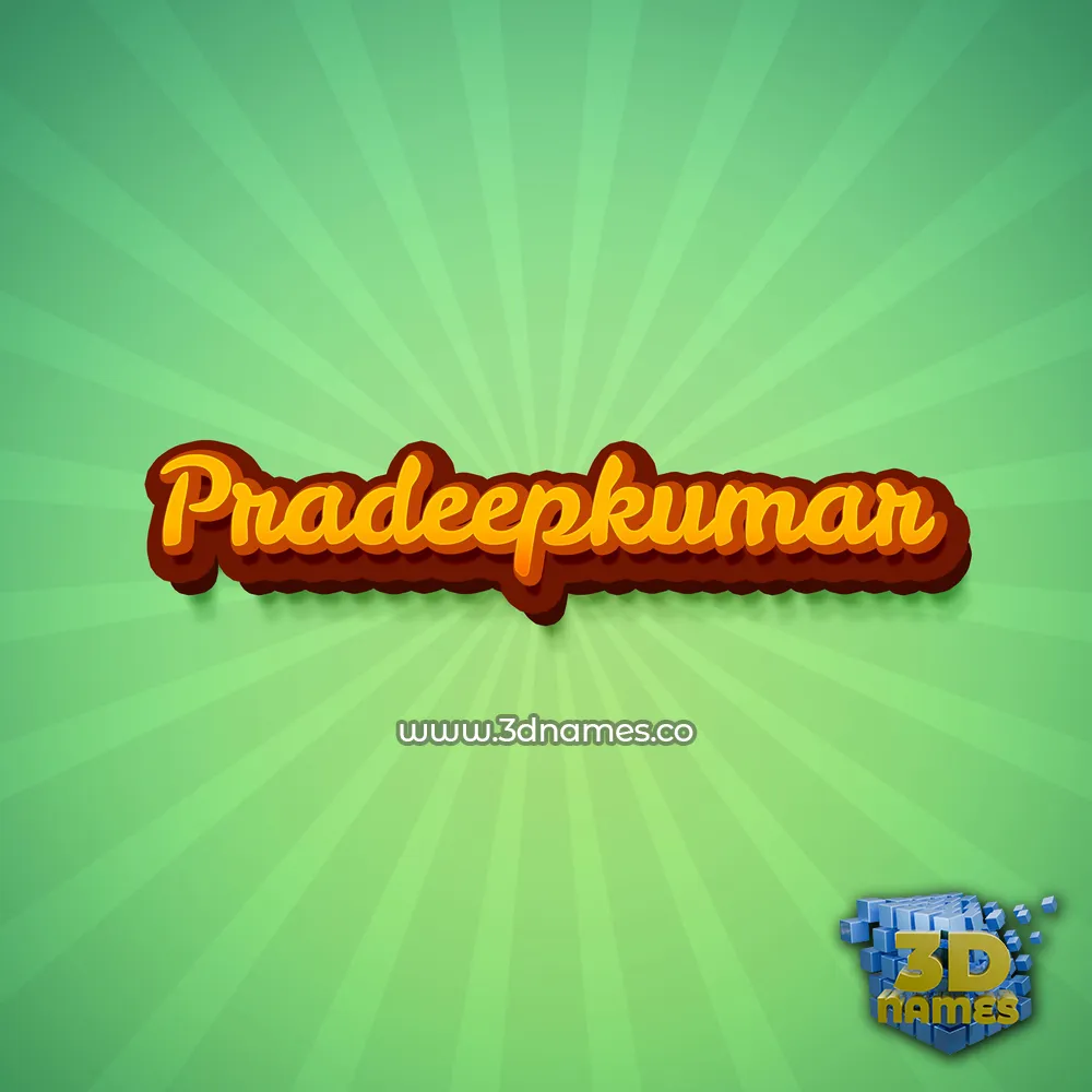 pradeepkumar in Green Rays style - 3D name wallpaper