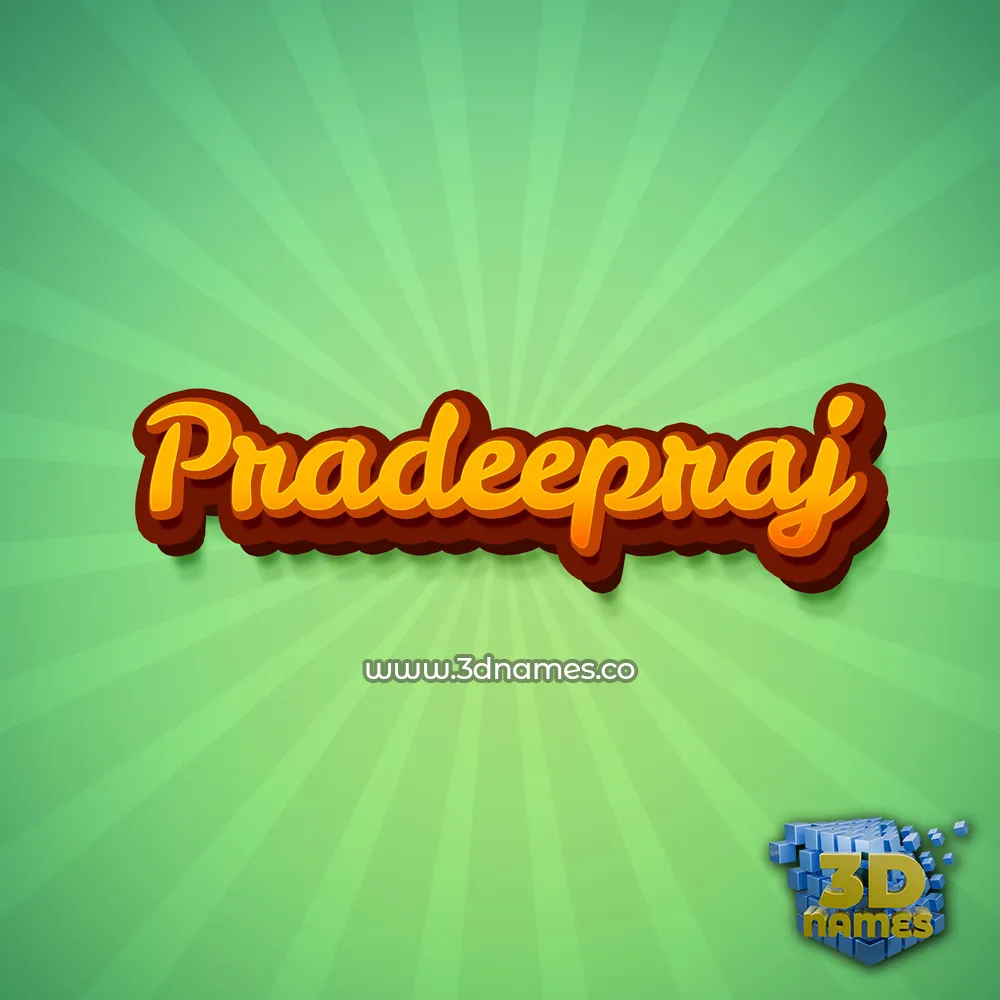 pradeepraj in Green Rays style - 3D name wallpaper