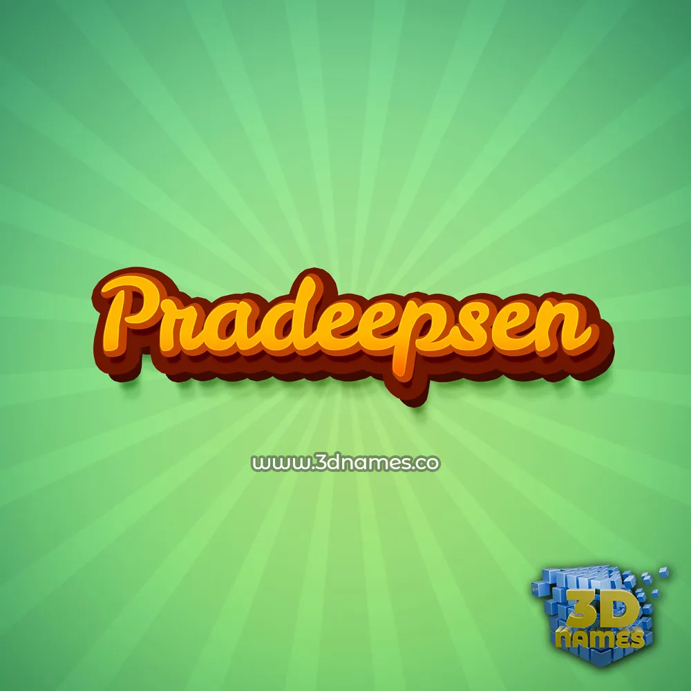 pradeepsen in Green Rays style - 3D name wallpaper