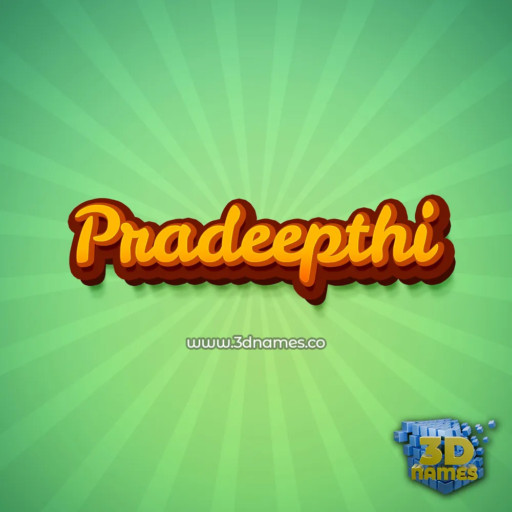 pradeepthi in Green Rays style - 3D name wallpaper