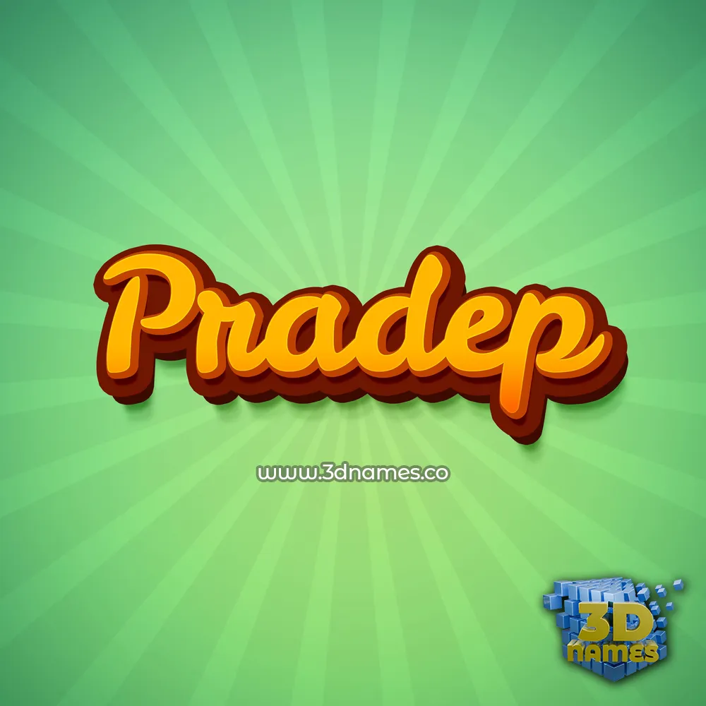 pradep in Green Rays style - 3D name wallpaper