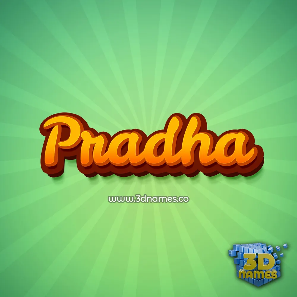 pradha in Green Rays style - 3D name wallpaper