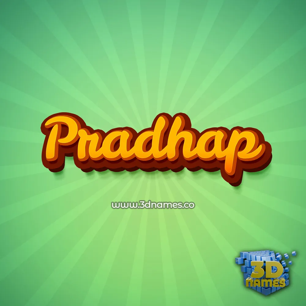 pradhap in Green Rays style - 3D name wallpaper