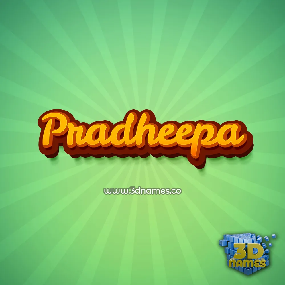 pradheepa in Green Rays style - 3D name wallpaper