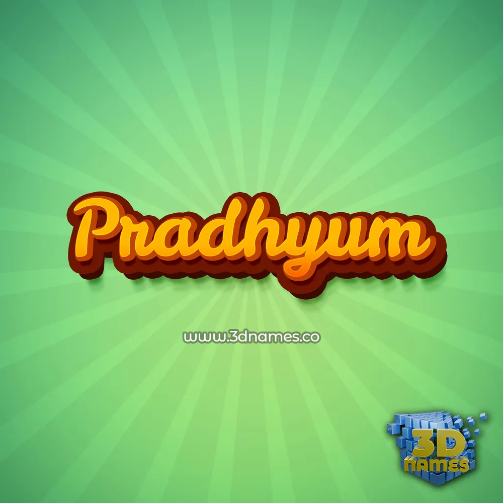 pradhyum in Green Rays style - 3D name wallpaper