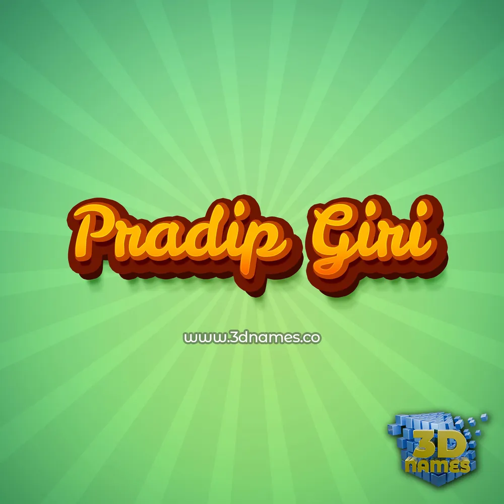 pradip giri in Green Rays style - 3D name wallpaper