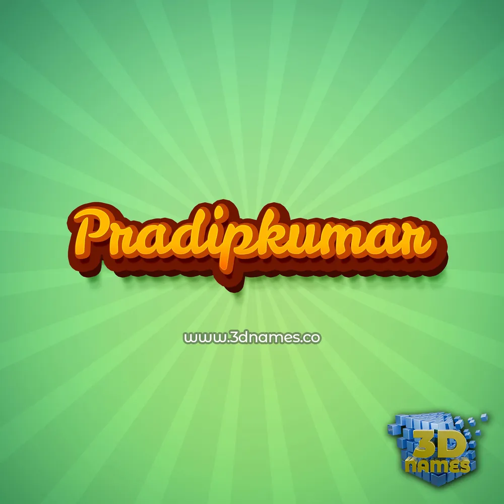 pradipkumar in Green Rays style - 3D name wallpaper