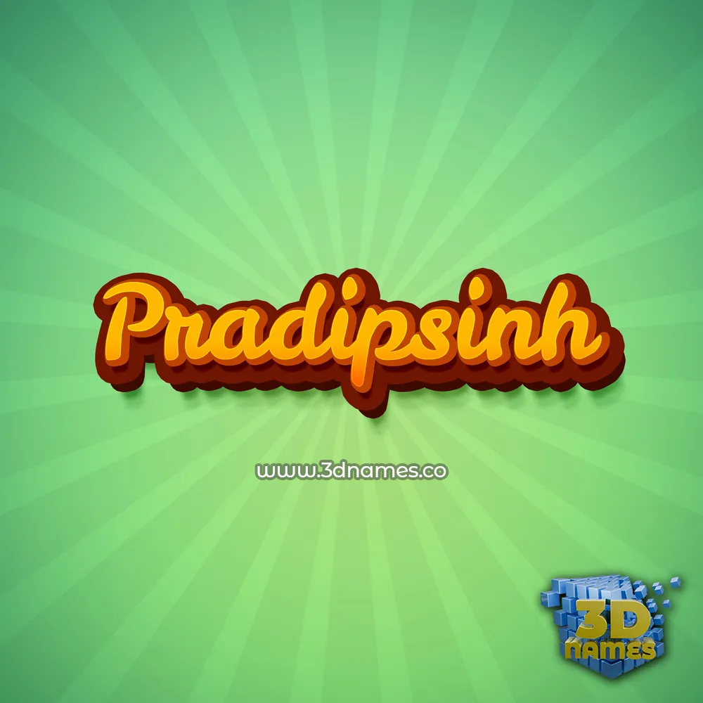 pradipsinh in Green Rays style - 3D name wallpaper