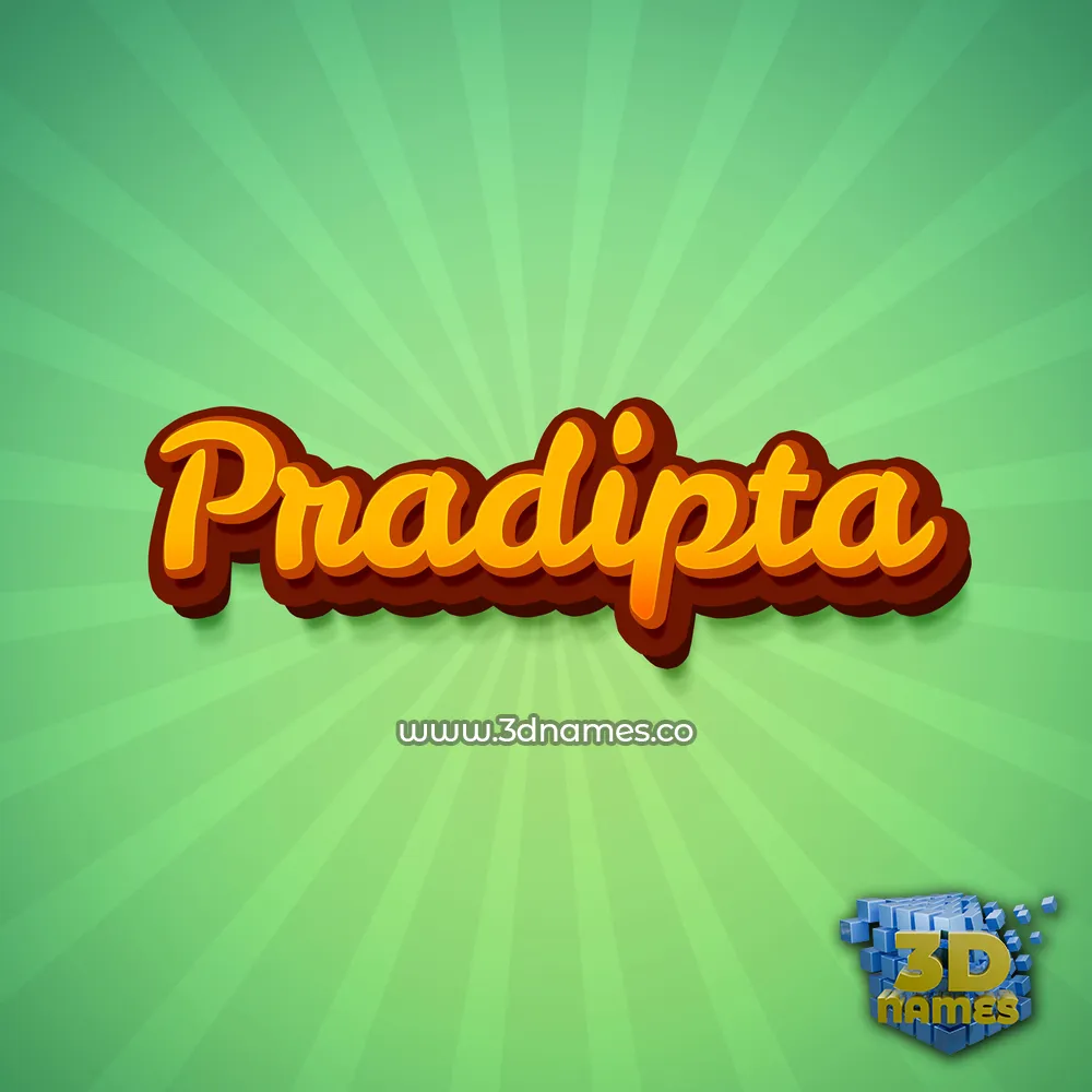 pradipta in Green Rays style - 3D name wallpaper