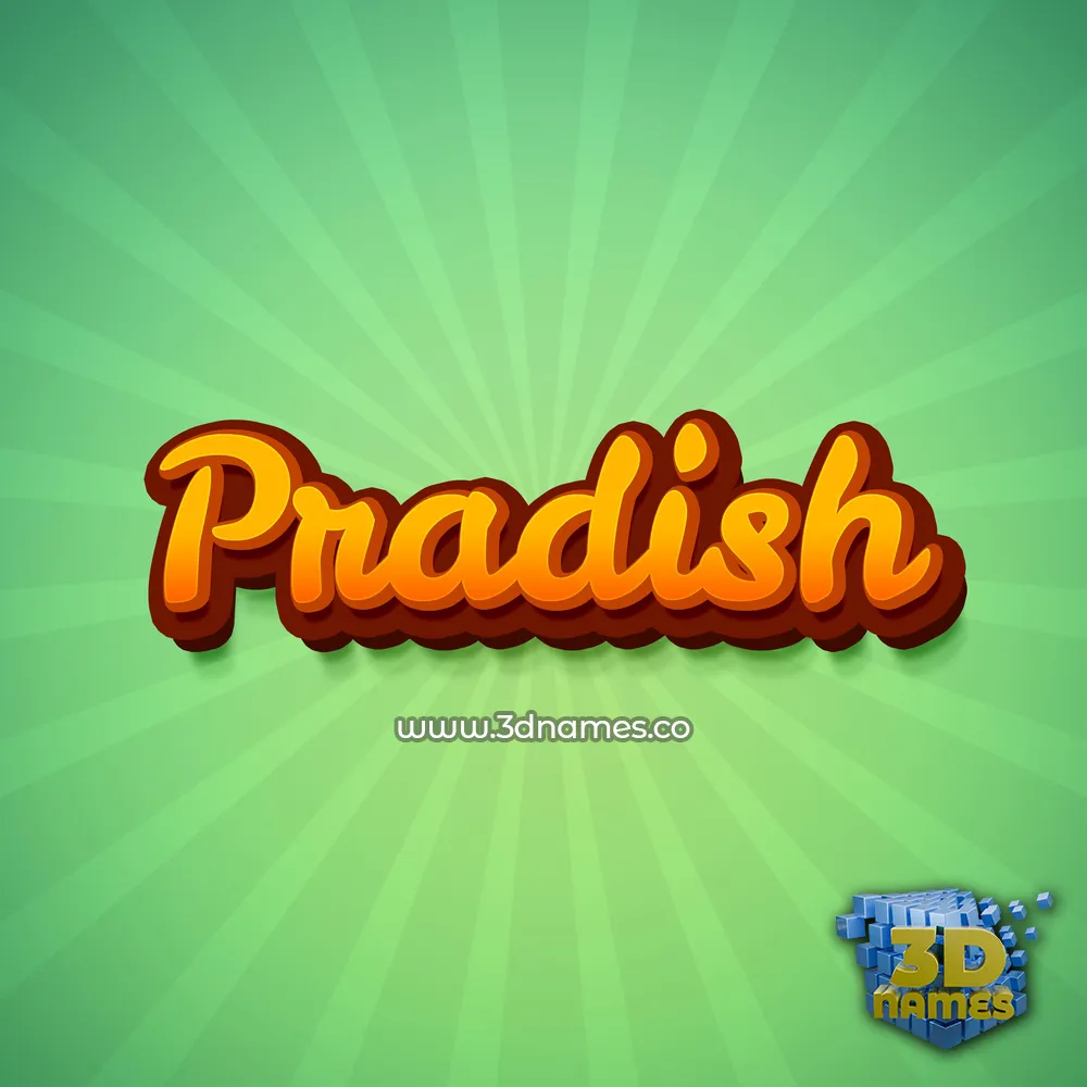 pradish in Green Rays style - 3D name wallpaper