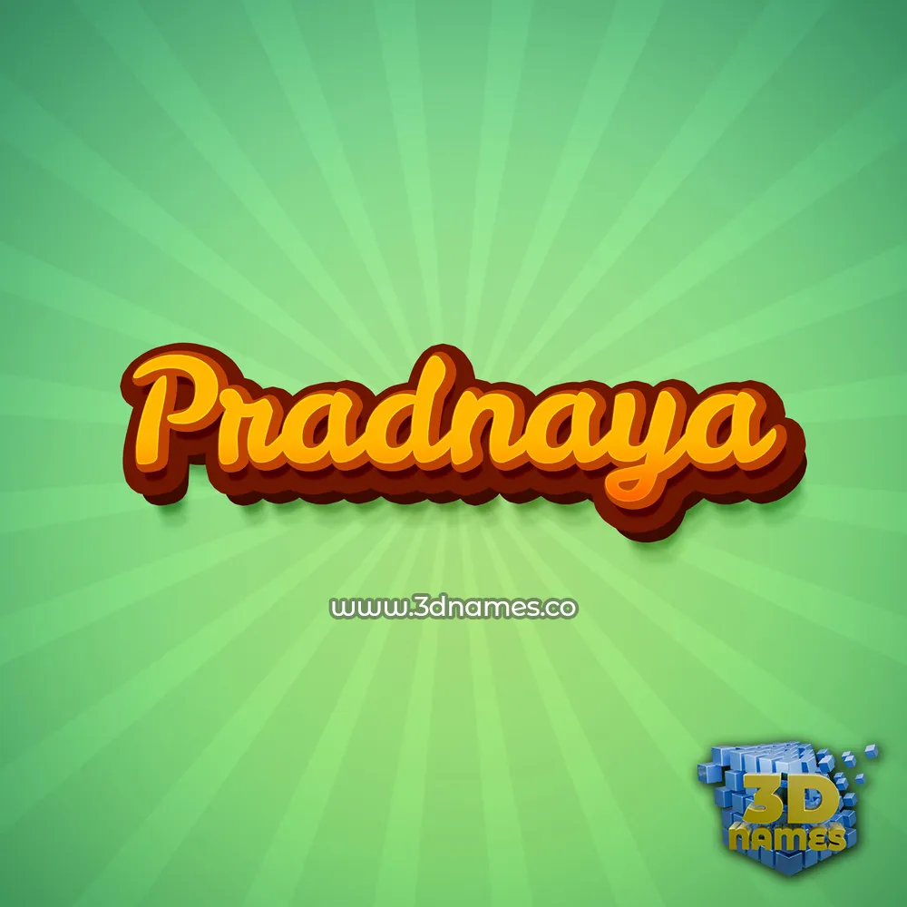 pradnaya in Green Rays style - 3D name wallpaper