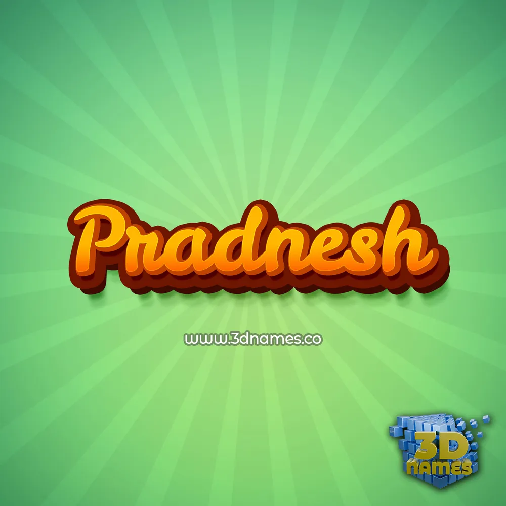 pradnesh in Green Rays style - 3D name wallpaper
