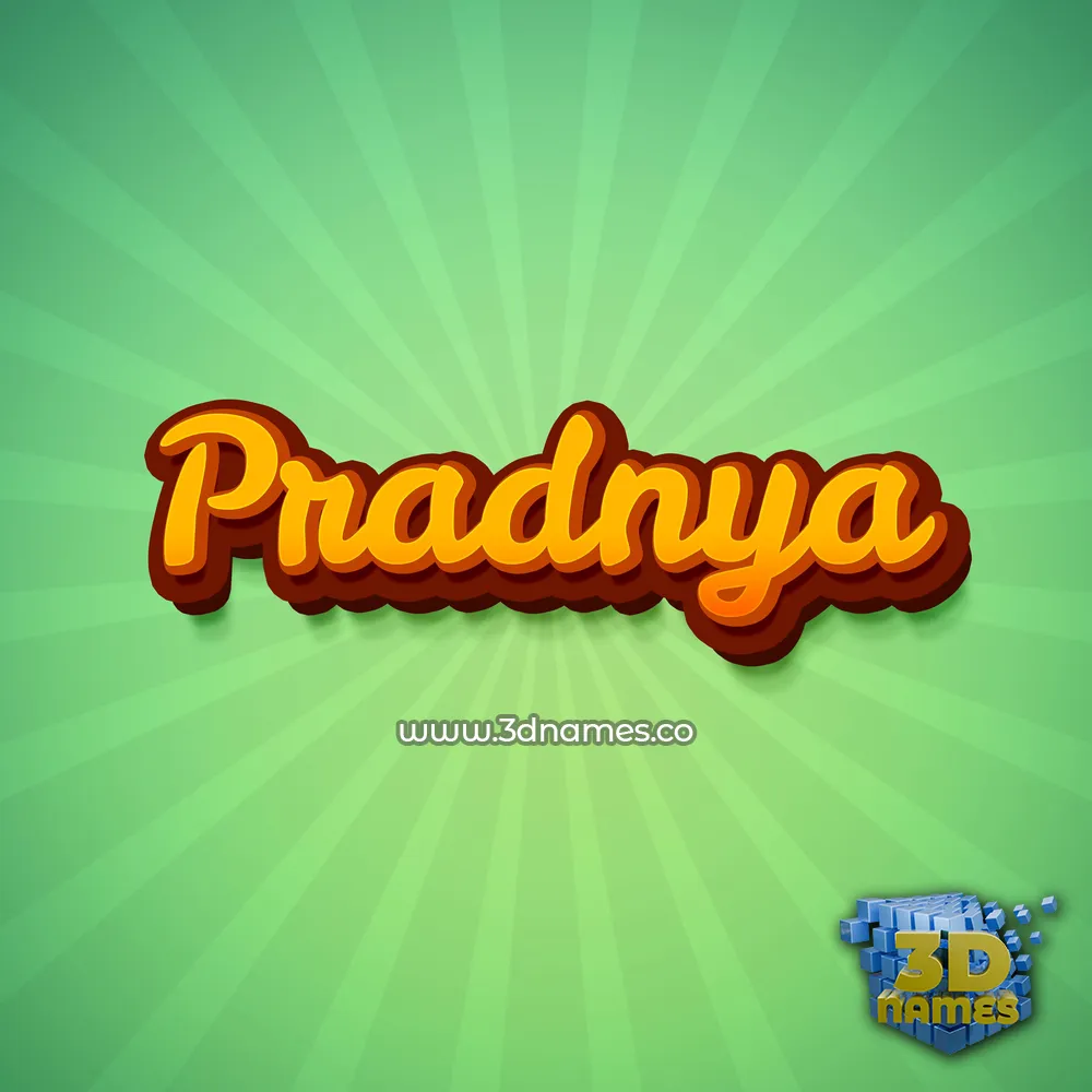 pradnya in Green Rays style - 3D name wallpaper