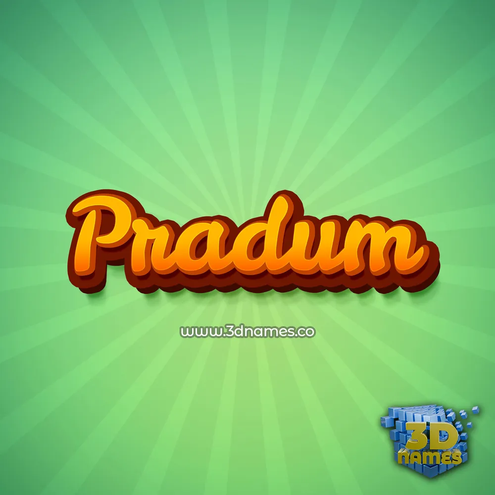 pradum in Green Rays style - 3D name wallpaper