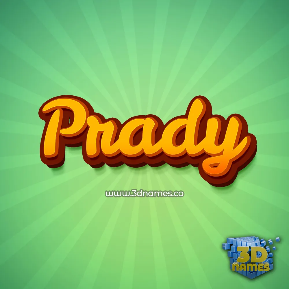prady in Green Rays style - 3D name wallpaper