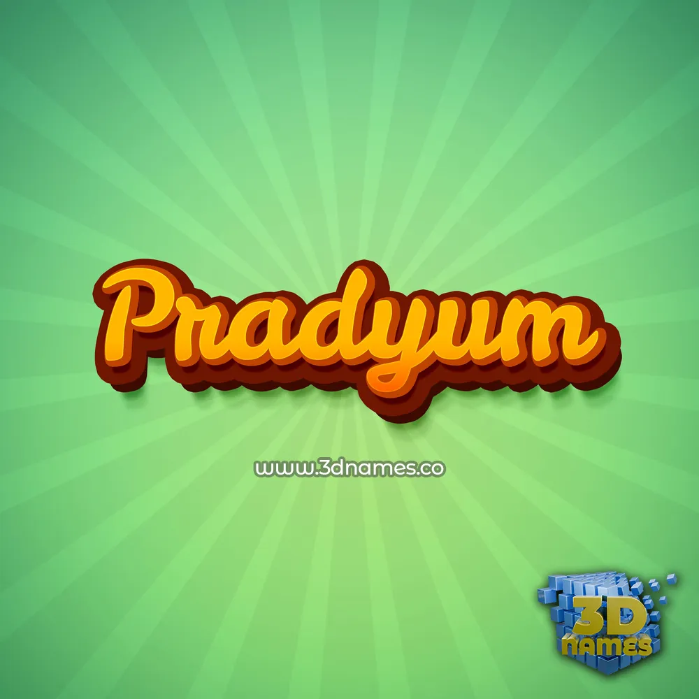 pradyum in Green Rays style - 3D name wallpaper