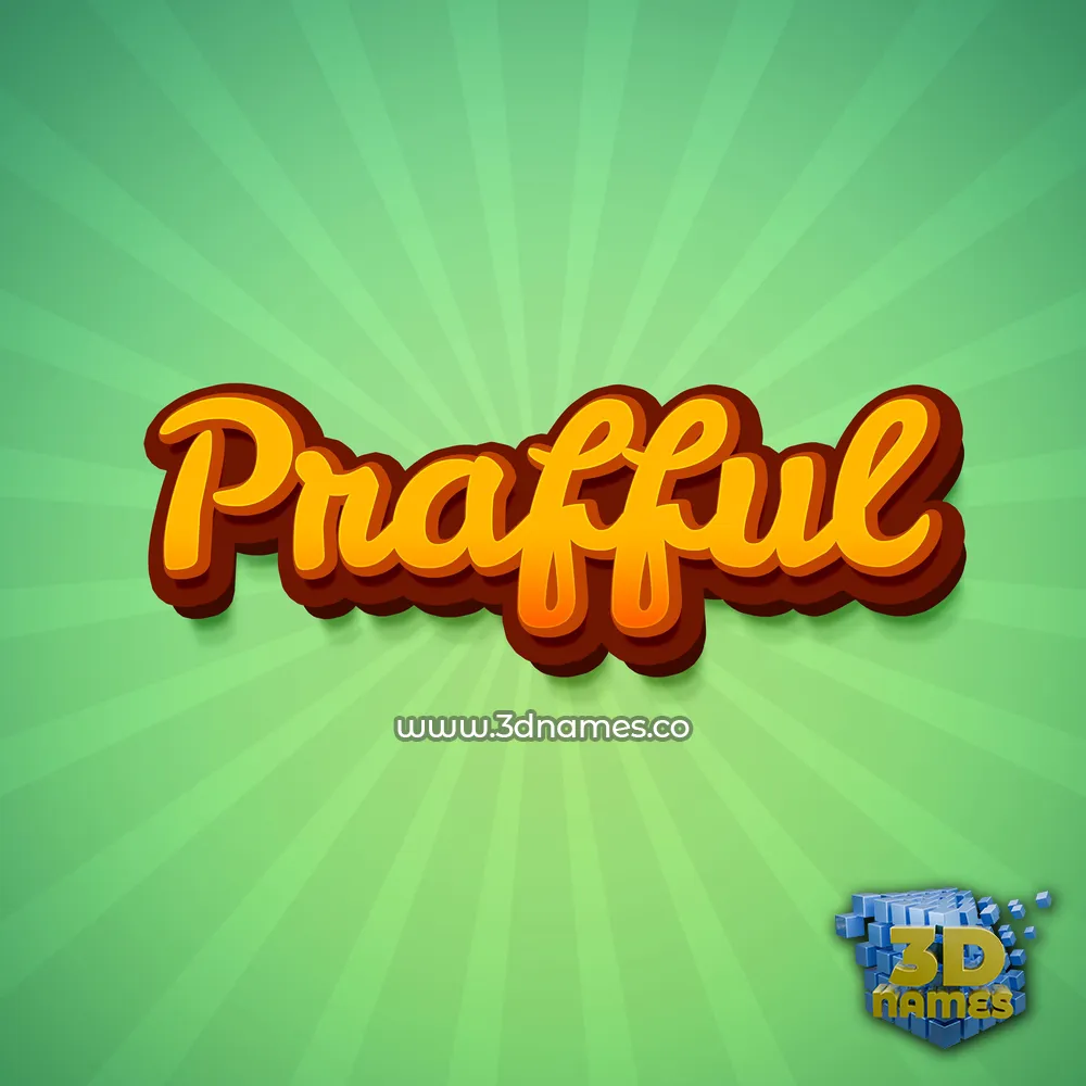 prafful in Green Rays style - 3D name wallpaper