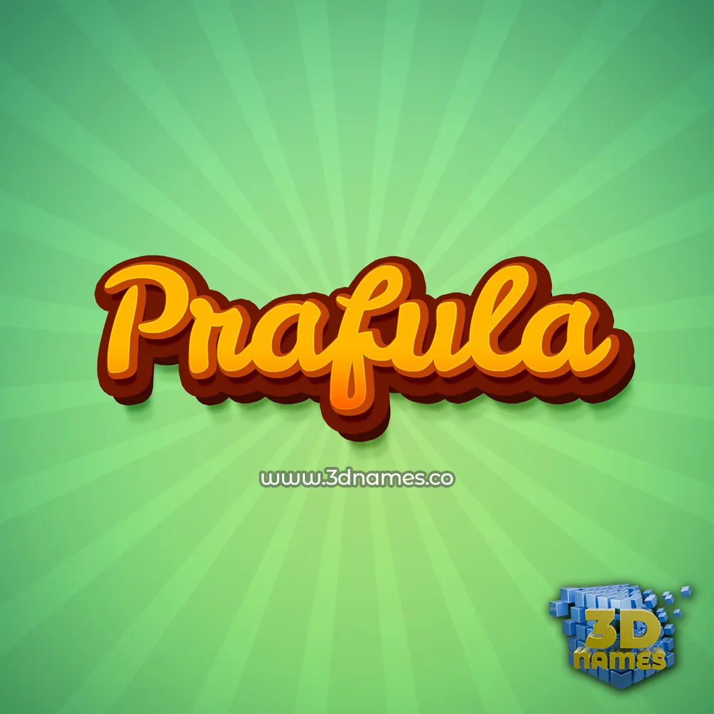prafula in Green Rays style - 3D name wallpaper