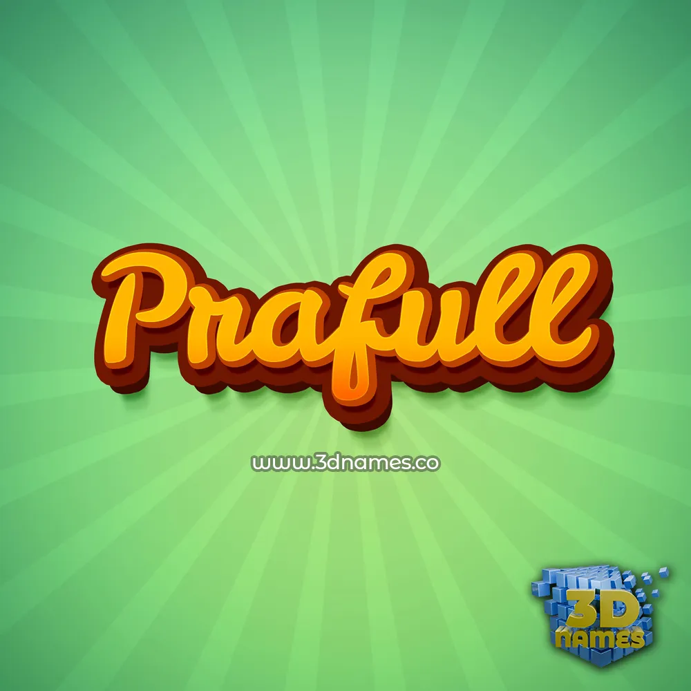 prafull in Green Rays style - 3D name wallpaper