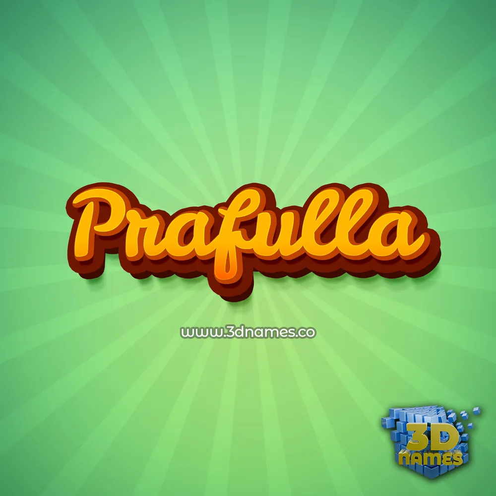 prafulla in Green Rays style - 3D name wallpaper