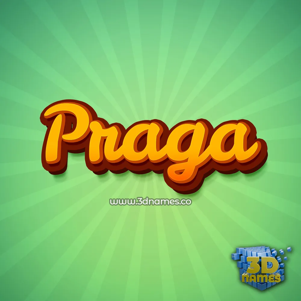 praga in Green Rays style - 3D name wallpaper