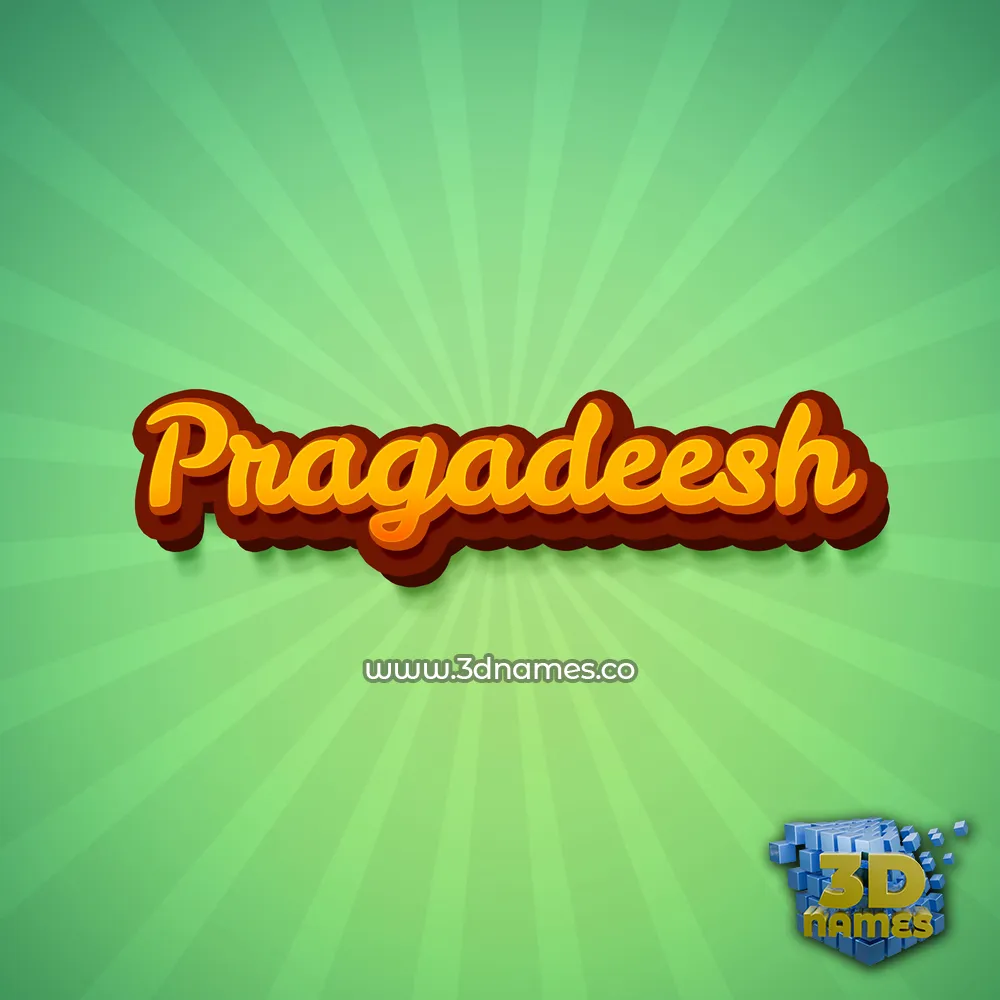 pragadeesh in Green Rays style - 3D name wallpaper