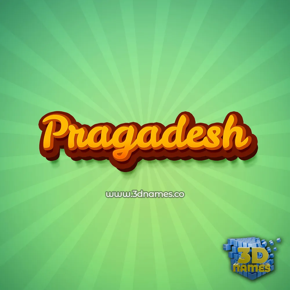 pragadesh in Green Rays style - 3D name wallpaper