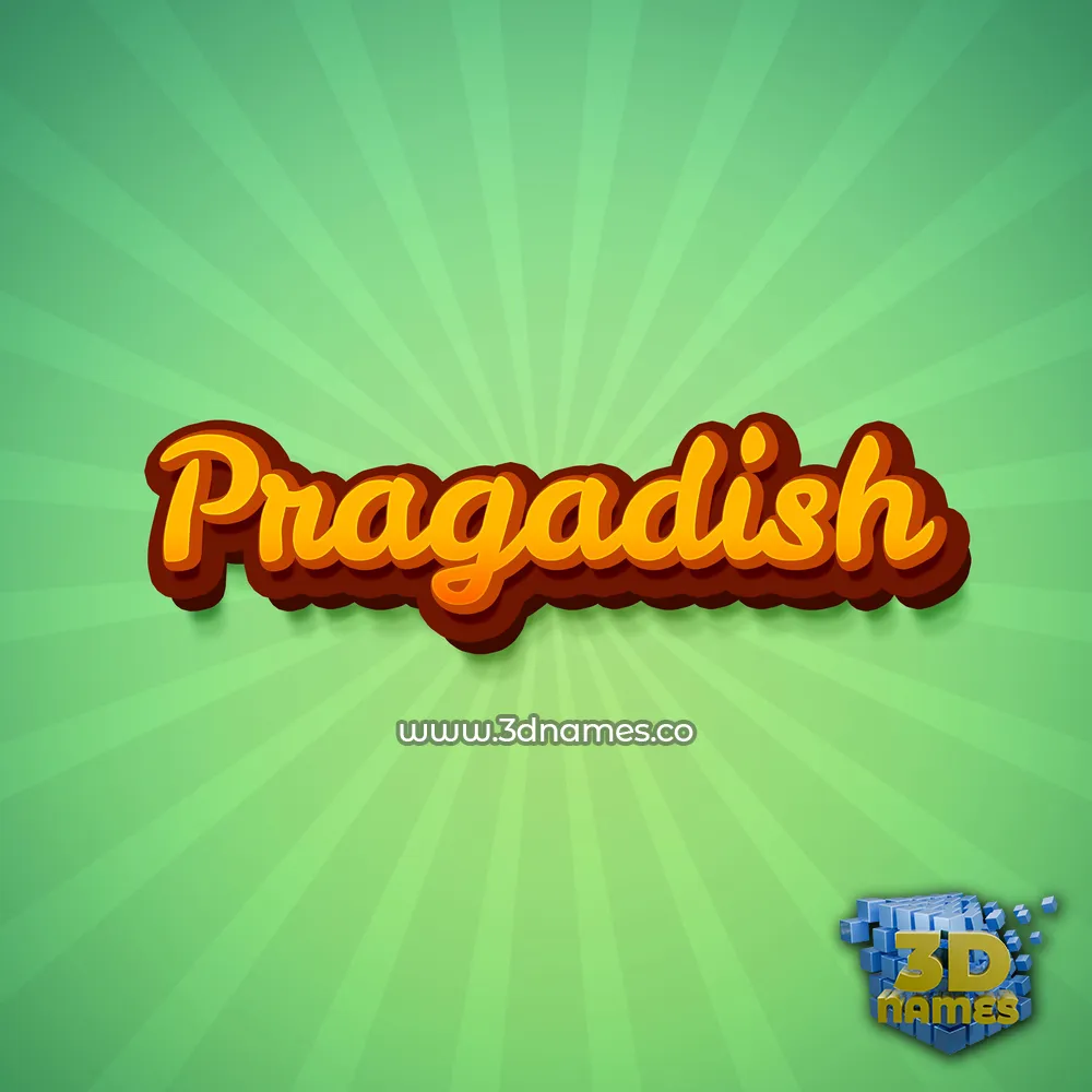 pragadish in Green Rays style - 3D name wallpaper