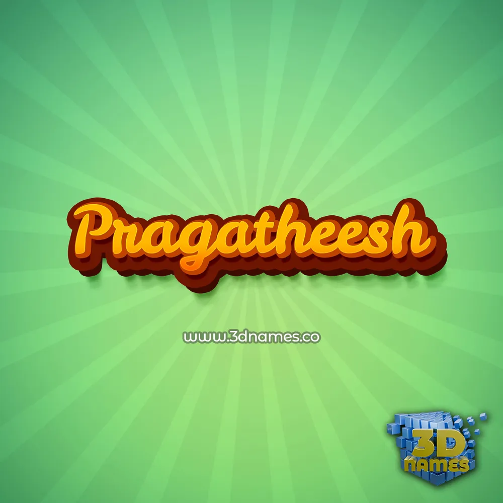 pragatheesh in Green Rays style - 3D name wallpaper