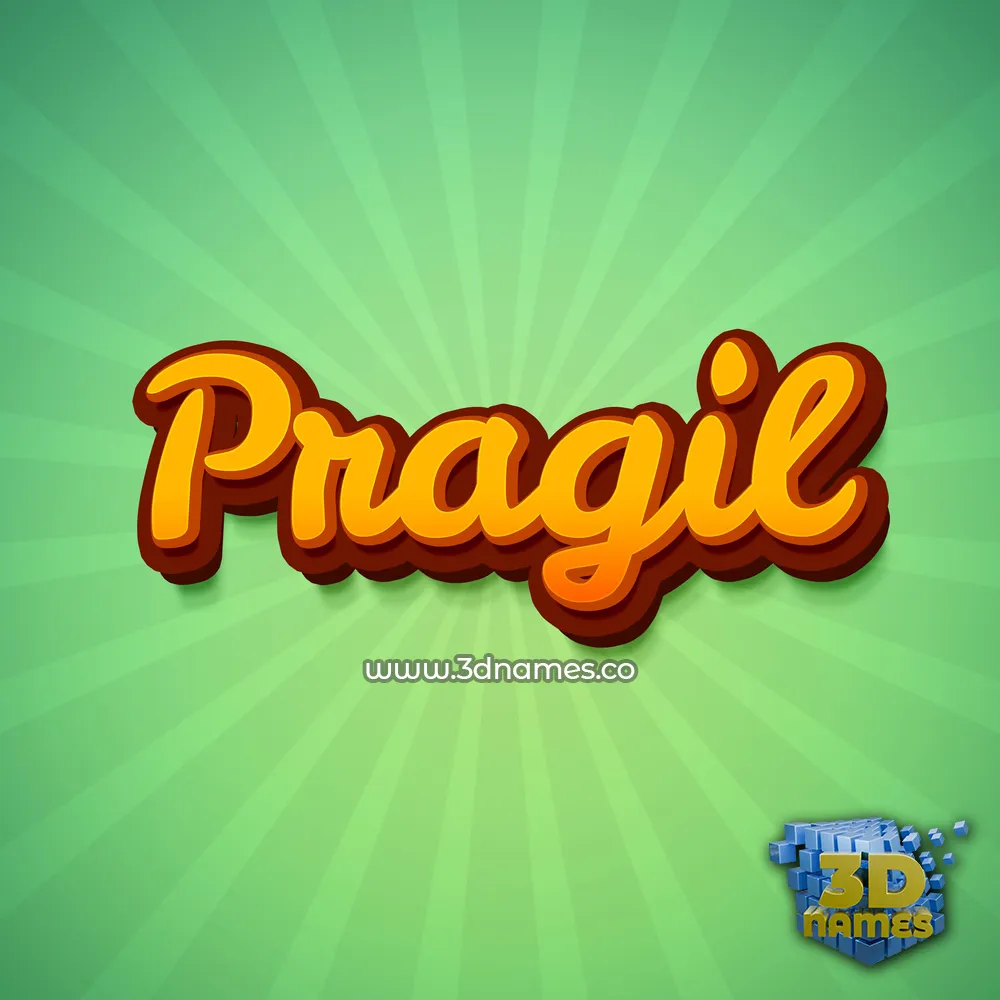 pragil in Green Rays style - 3D name wallpaper