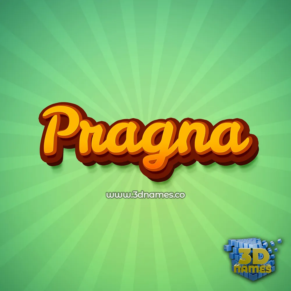 pragna in Green Rays style - 3D name wallpaper