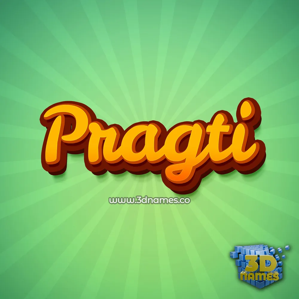pragti in Green Rays style - 3D name wallpaper