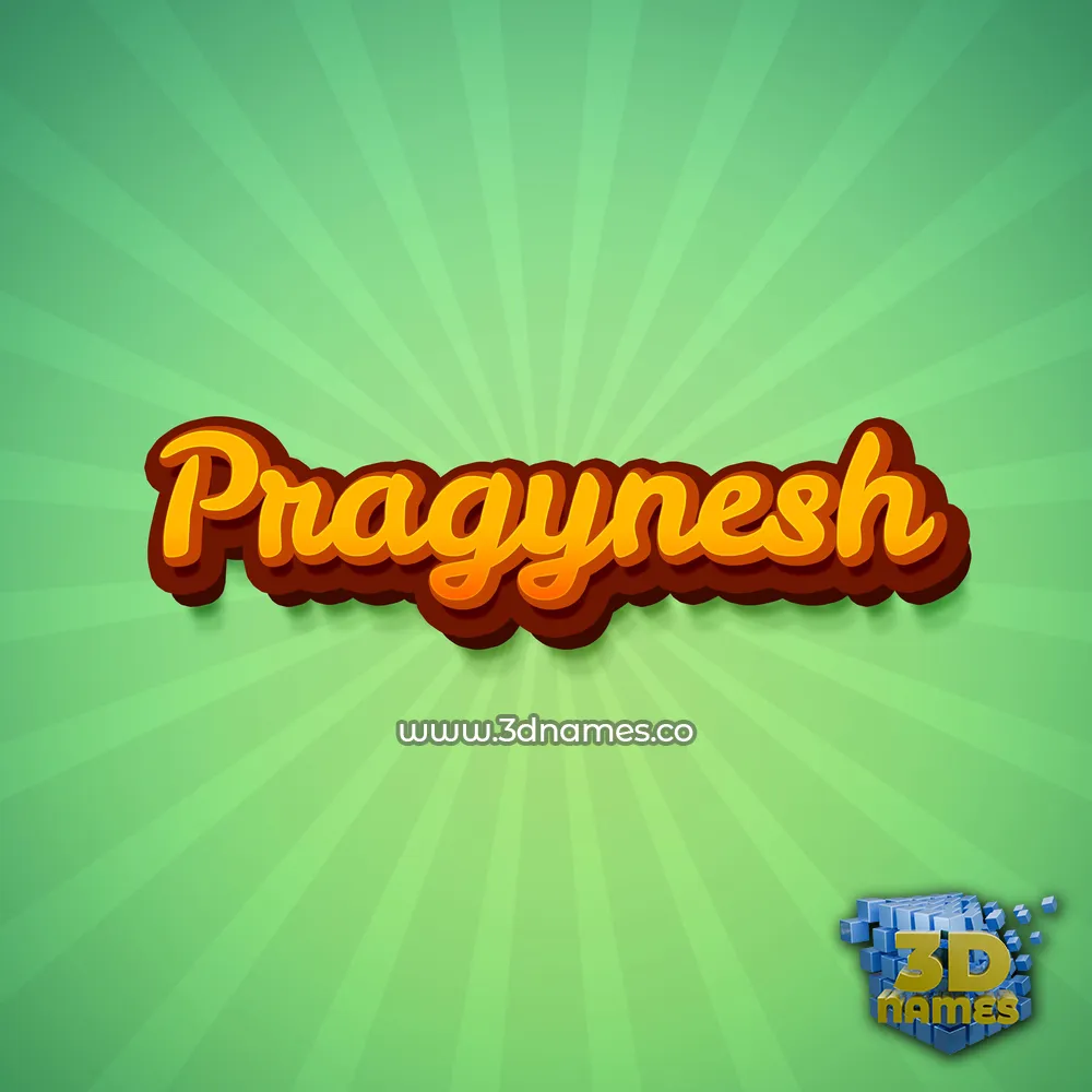 pragynesh in Green Rays style - 3D name wallpaper