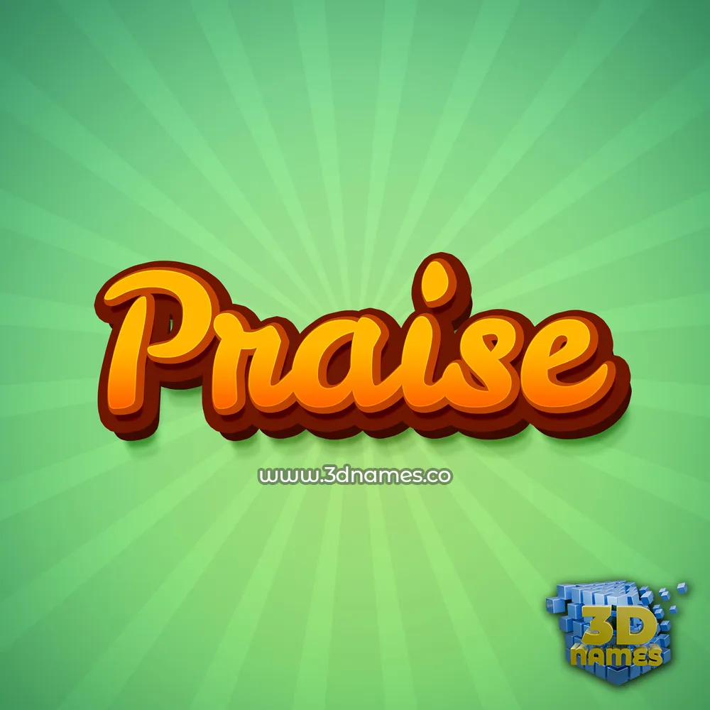 praise in Green Rays style - 3D name wallpaper