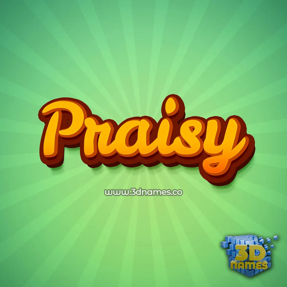 praisy in Green Rays style - 3D name wallpaper