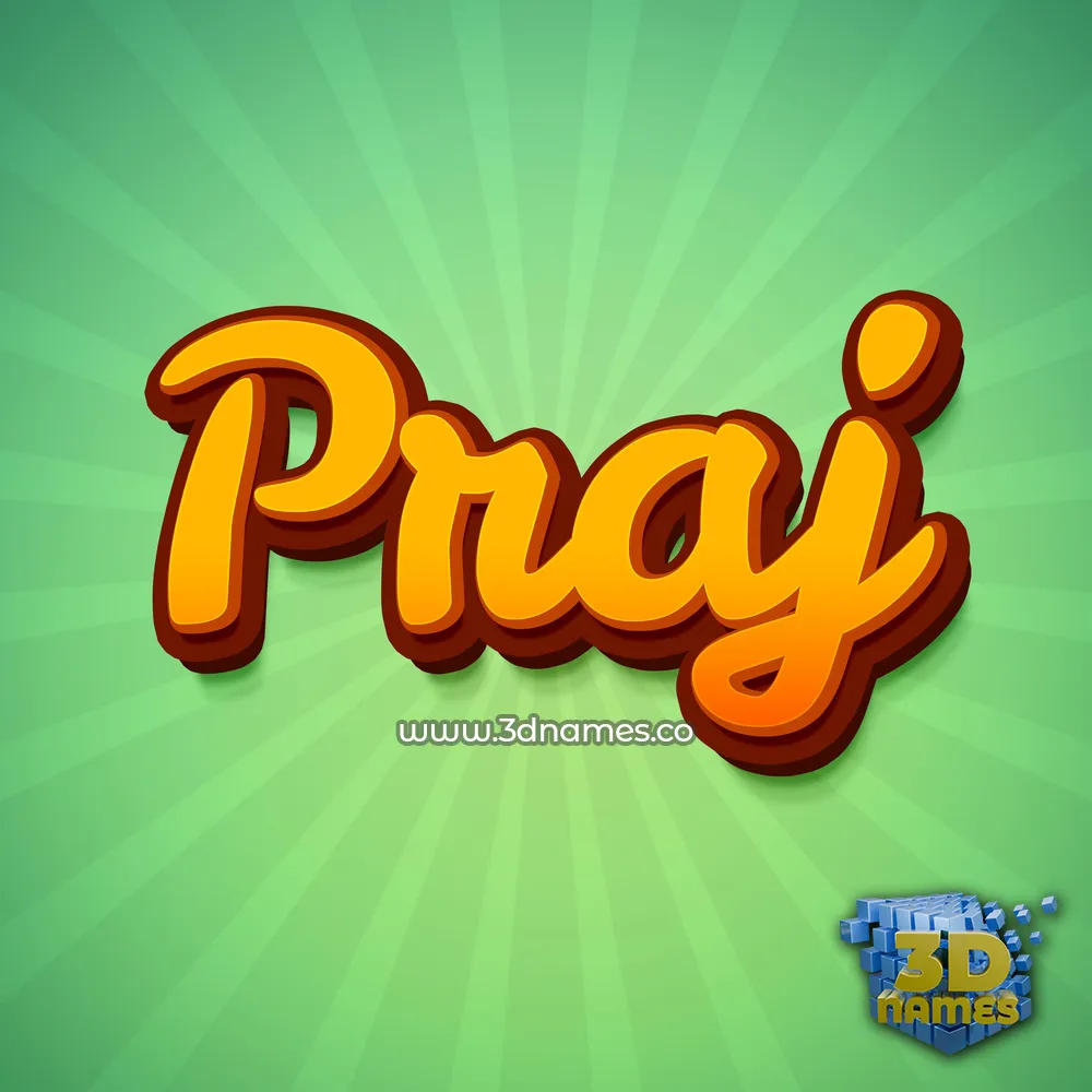 praj in Green Rays style - 3D name wallpaper
