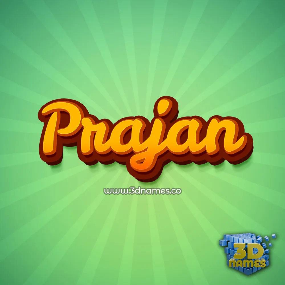 prajan in Green Rays style - 3D name wallpaper