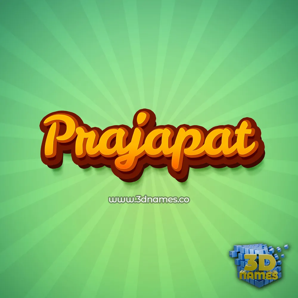 prajapat in Green Rays style - 3D name wallpaper
