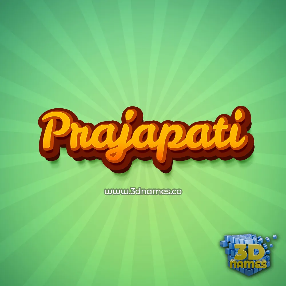 prajapati in Green Rays style - 3D name wallpaper