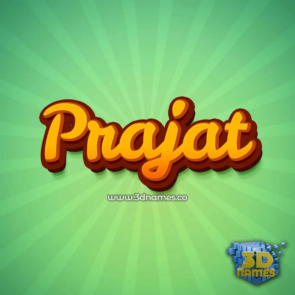 prajat in Green Rays style - 3D name wallpaper